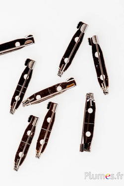Attaches de broches - 30 mm x 5 mm, 2 trous - noir